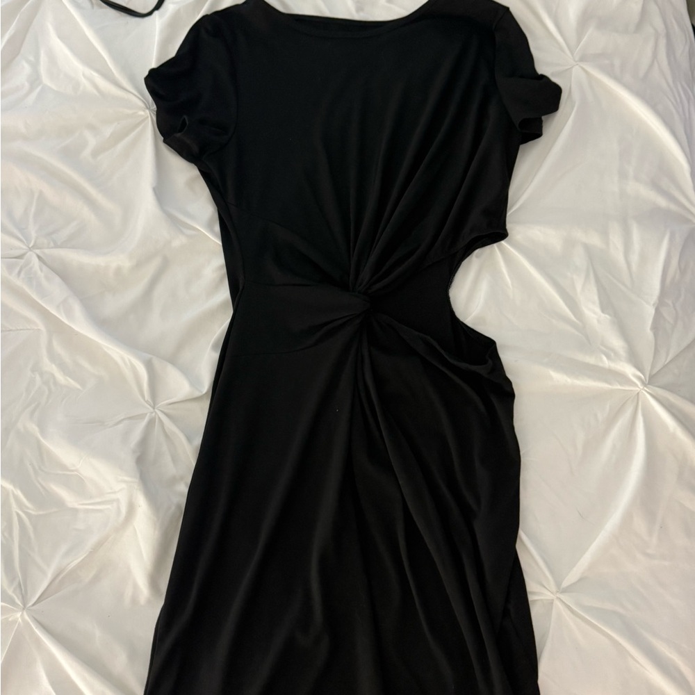 SHEIN Black Twist-Front Mini Dress